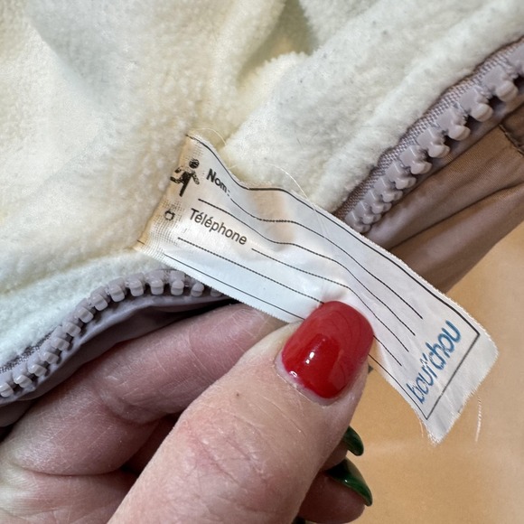 Bout'chou Snowsuit Baby 3 Months Taupe Hooded Fleece Lined Bunting Suit - Picture 7 of 10